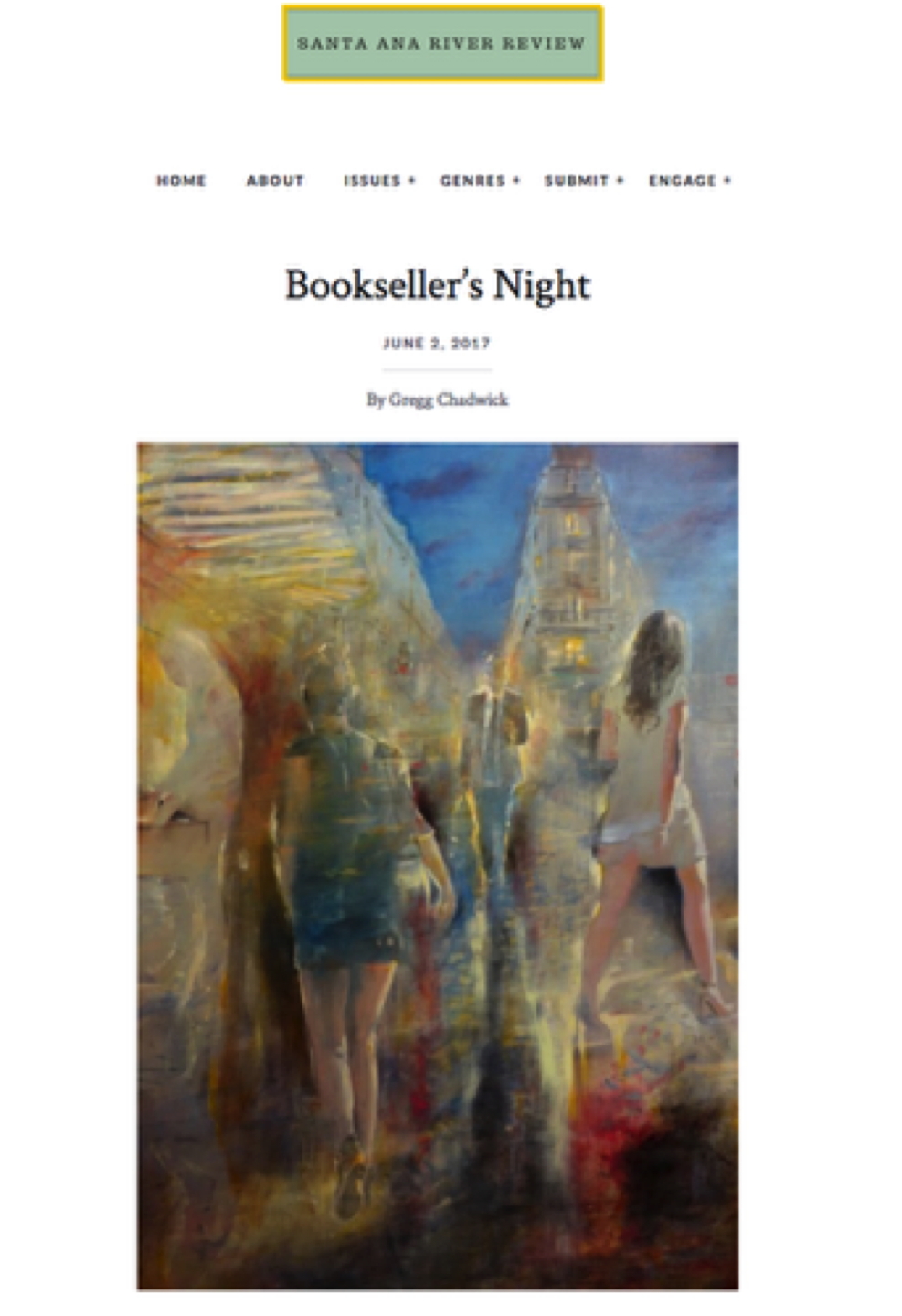 Gregg Chadwick's Bookseller's Night in the Santa Ana River Review